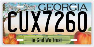 GA license plate CUX7260