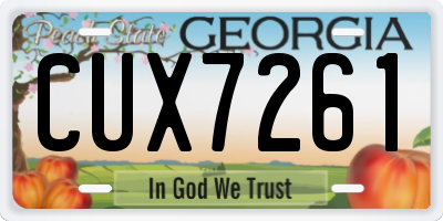 GA license plate CUX7261