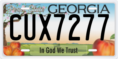 GA license plate CUX7277