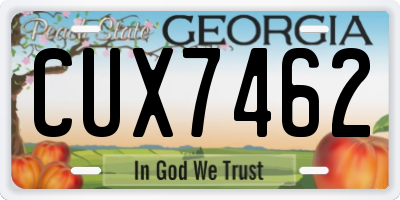 GA license plate CUX7462