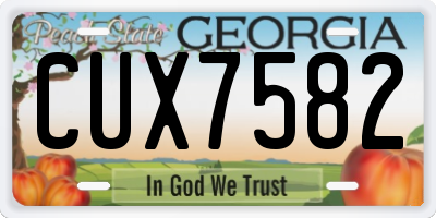 GA license plate CUX7582