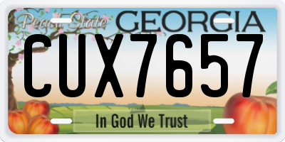 GA license plate CUX7657