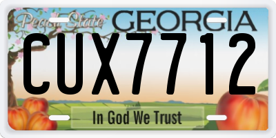 GA license plate CUX7712