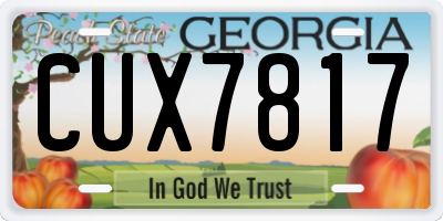 GA license plate CUX7817