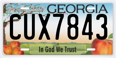 GA license plate CUX7843