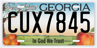 GA license plate CUX7845