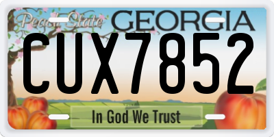 GA license plate CUX7852