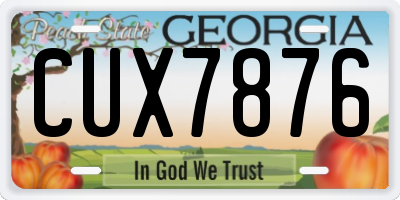 GA license plate CUX7876