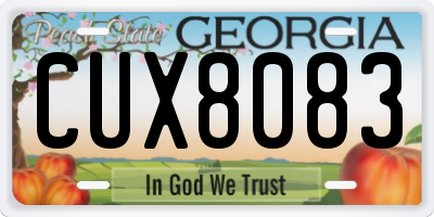 GA license plate CUX8083