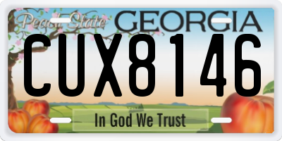 GA license plate CUX8146