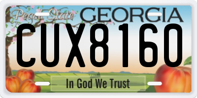 GA license plate CUX8160