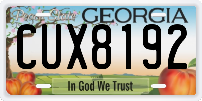 GA license plate CUX8192