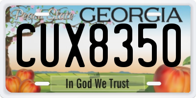 GA license plate CUX8350