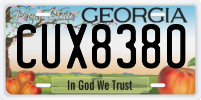 GA license plate CUX8380