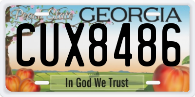 GA license plate CUX8486