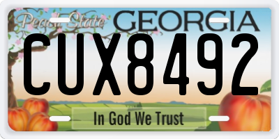GA license plate CUX8492