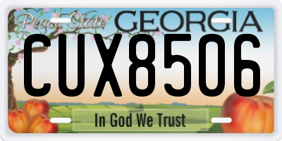 GA license plate CUX8506