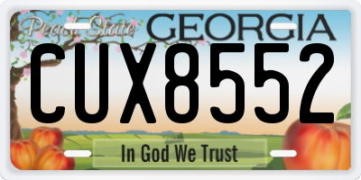 GA license plate CUX8552
