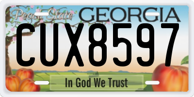 GA license plate CUX8597