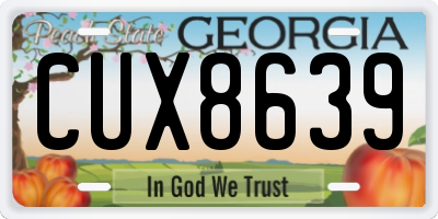 GA license plate CUX8639