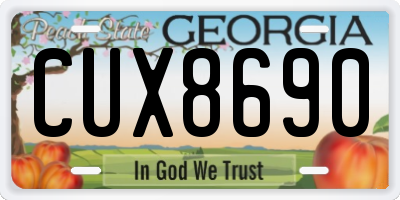 GA license plate CUX8690