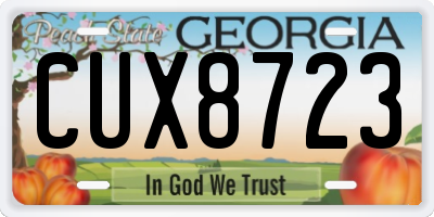 GA license plate CUX8723