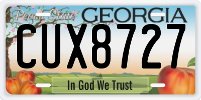 GA license plate CUX8727