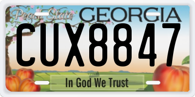 GA license plate CUX8847