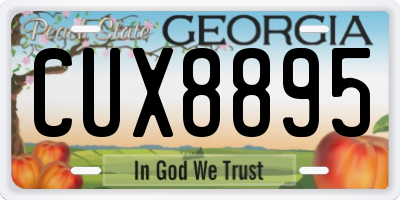GA license plate CUX8895