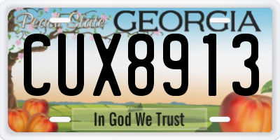 GA license plate CUX8913