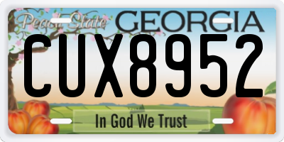 GA license plate CUX8952