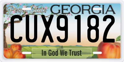 GA license plate CUX9182