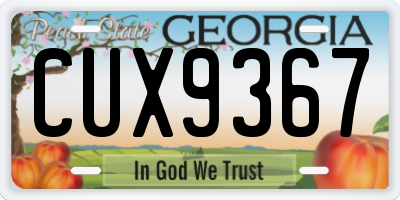 GA license plate CUX9367