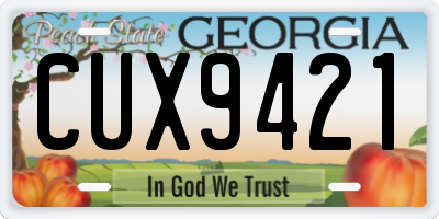 GA license plate CUX9421
