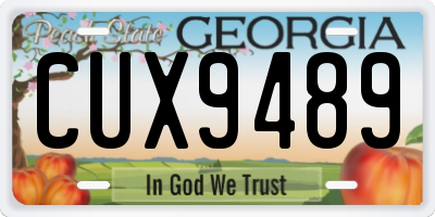 GA license plate CUX9489