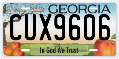 GA license plate CUX9606