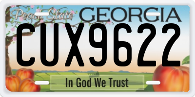 GA license plate CUX9622