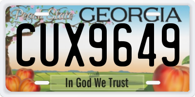 GA license plate CUX9649
