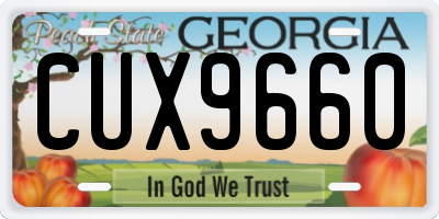 GA license plate CUX9660