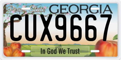 GA license plate CUX9667