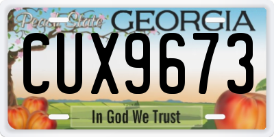 GA license plate CUX9673