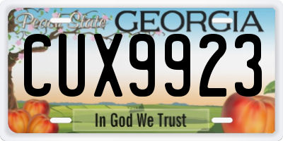 GA license plate CUX9923