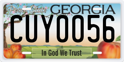 GA license plate CUY0056