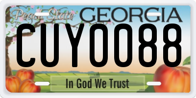 GA license plate CUY0088