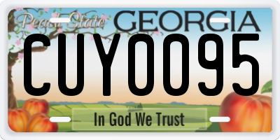 GA license plate CUY0095