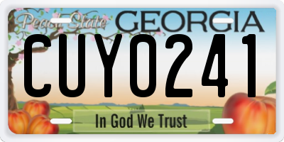 GA license plate CUY0241