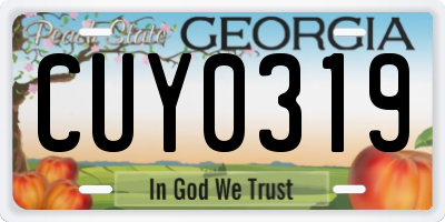 GA license plate CUY0319