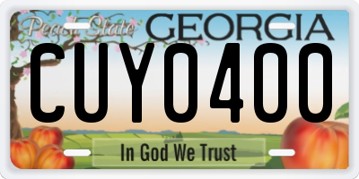 GA license plate CUY0400