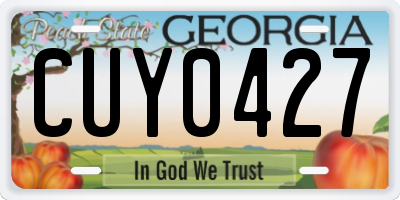 GA license plate CUY0427