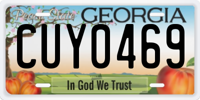 GA license plate CUY0469